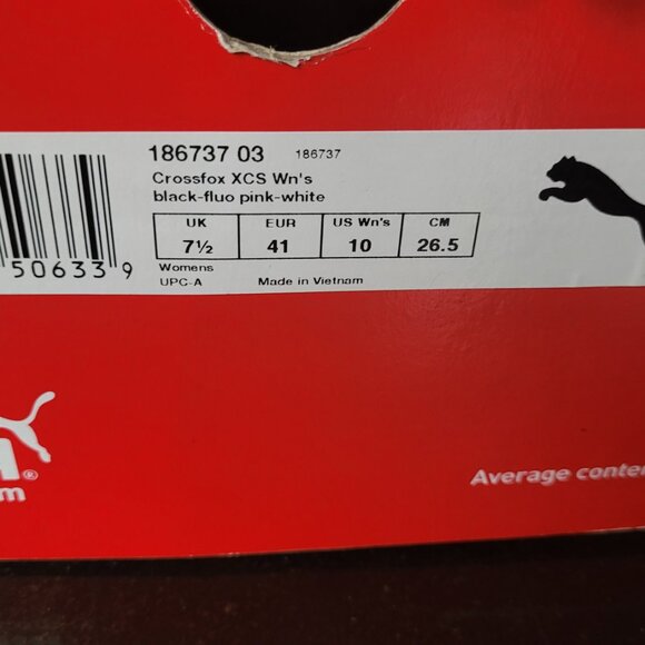 NIB Puma Crossfox XCS women's black florescent pink running shoes - Picture 8 of 8